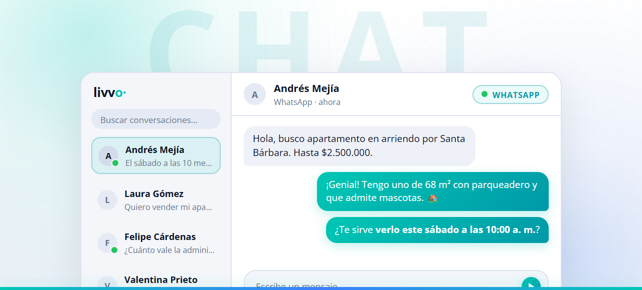 Ilustración de la plataforma Livvo Chat