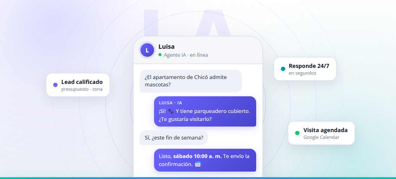 Ilustración de Luisa, la agente IA de Livvo